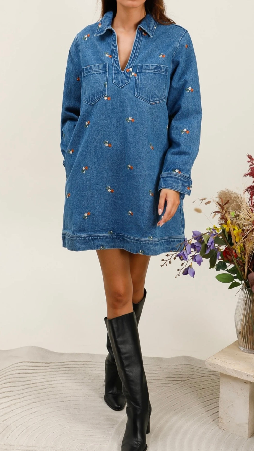 ROBE BRODÉE DENIM