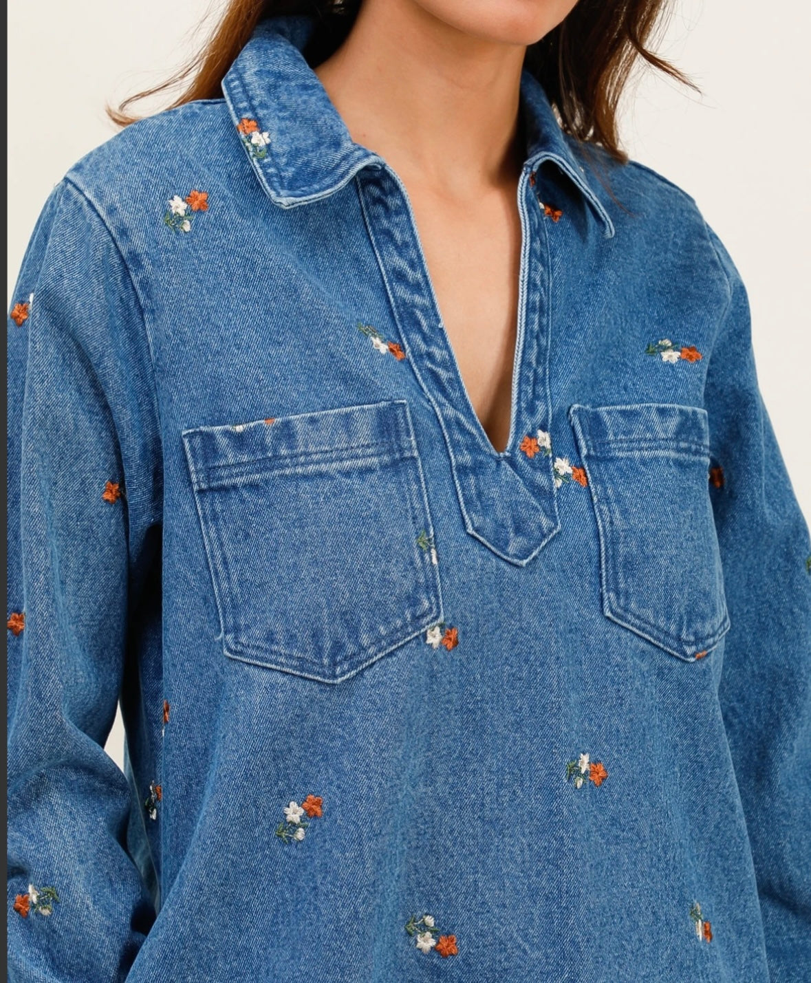 ROBE BRODÉE DENIM