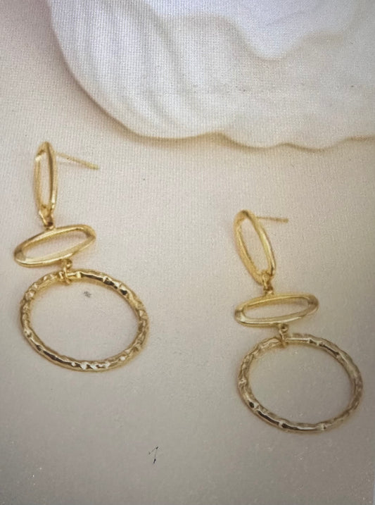 Boucles d’oreilles en acier inoxydable doré – Design géométrique élégant