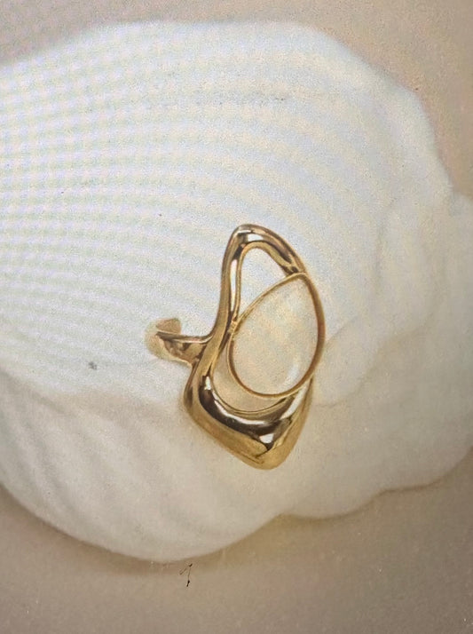 Bague goutte en acier inoxydable – Esprit bohème chic