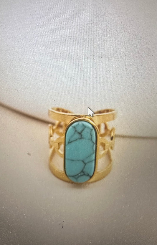 Bague Ajustable en Acier Inoxydable avec Pierre