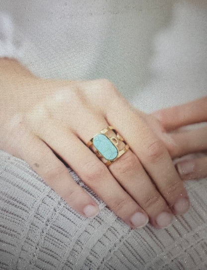 Bague Ajustable en Acier Inoxydable avec Pierre