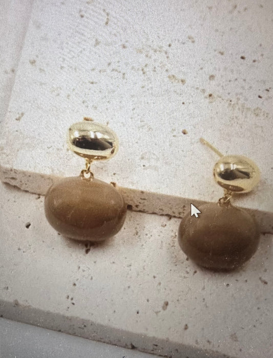 Boucle d'oreille design géométrique type clou en tige argent